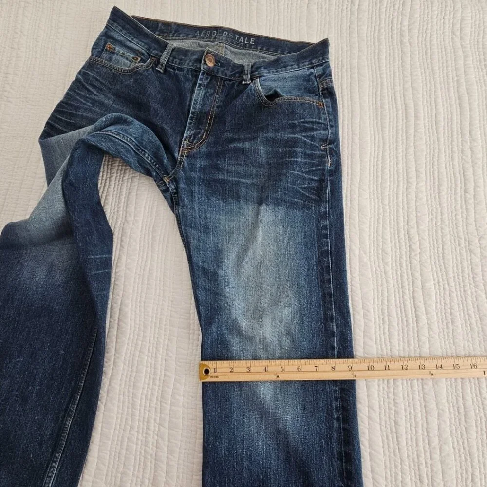 Aeropostale Jeans Men's 34x32 Med Wash Straight Leg LXPZCH24 Classic 100% Cotton